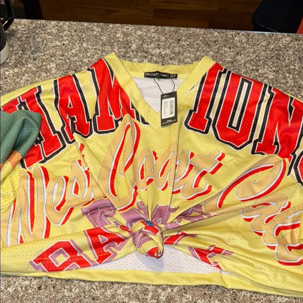 Mitchell & Ness Yellow West Coast Champions Jersey - Picture 1 of 5